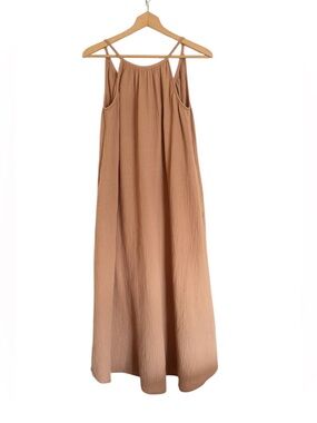 Jenni Kayne Drift Terracotta Halter Flowy Breezy Cotton Midi Dress size